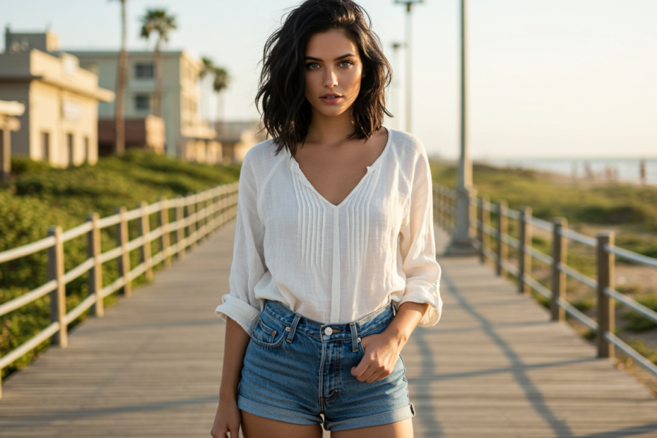 denim shorts