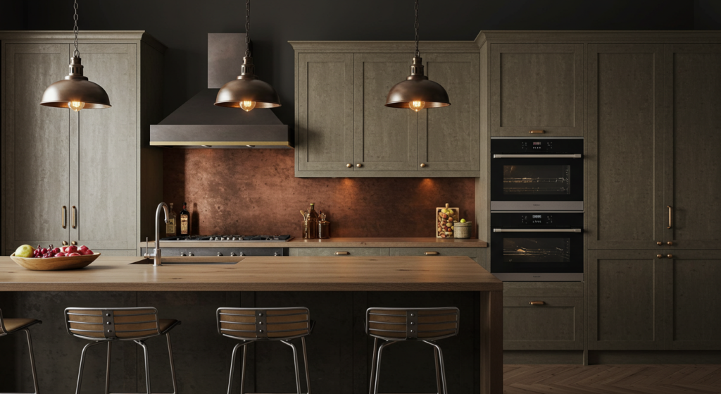 Colorful Cabinets Bold Hues to Spice Up Your Kitchen Mixed Metallic Accents