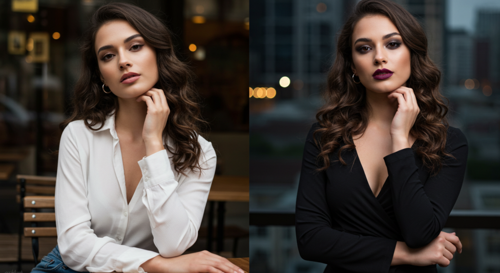 Makeup and Clothing Sync Day vs. Night Coordination