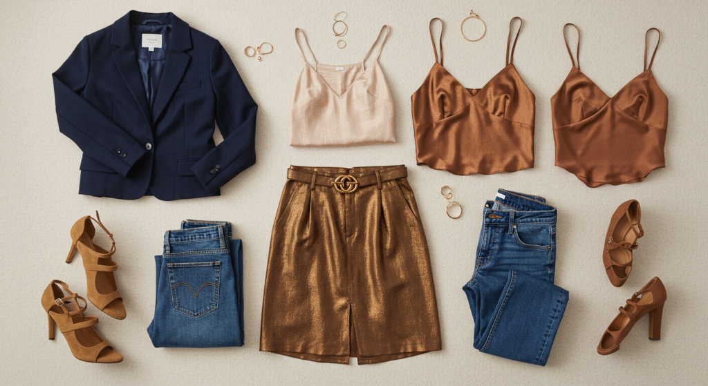 Bronze and Blue Crafting a Bronze and Blue Capsule Wardrobe