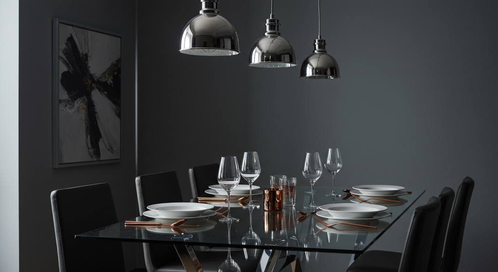 Choosing the Right Color for Your Dining Room Modern Metallic Hints