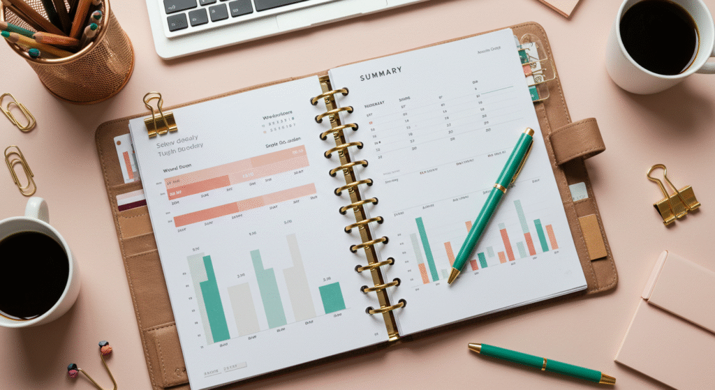 Mastering Green and Gold Style Summary Table
