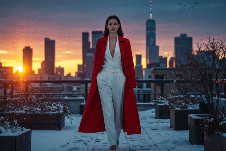 Radiant in Scarlet and Snow