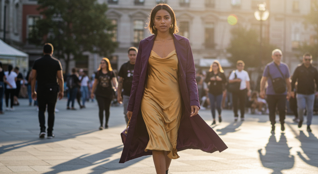 Regal Radiance How to Wear Purple and Gold