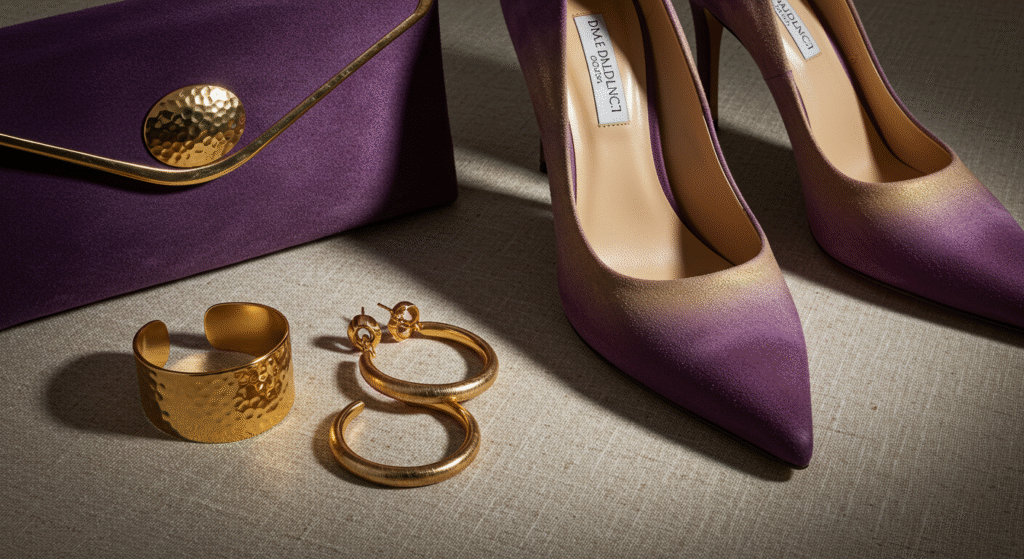 Regal Radiance How to Wear Purple and Gold Accessory Basics