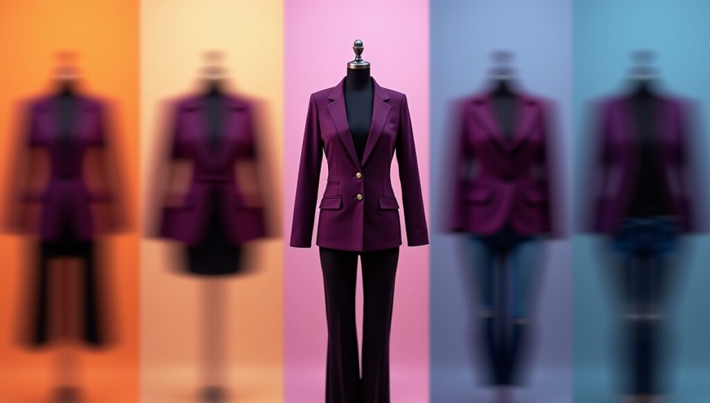 Regal Radiance How to Wear Purple and Gold One Blazer, All Day Style