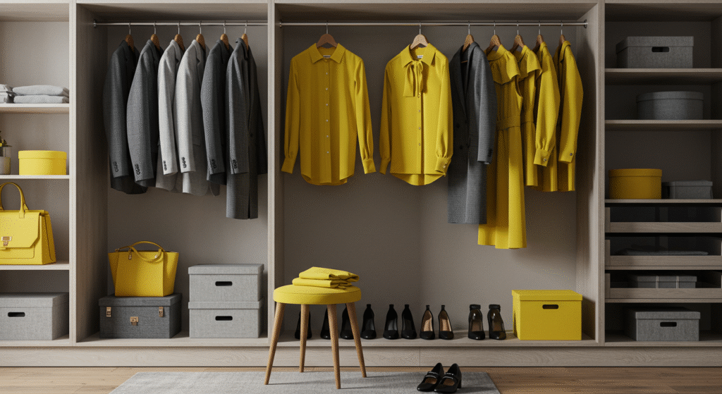 Sunshine Meets Slate How to Style Yellow and Grey for Effortless Chic Building a Yellow Grey Capsule Wardrobe