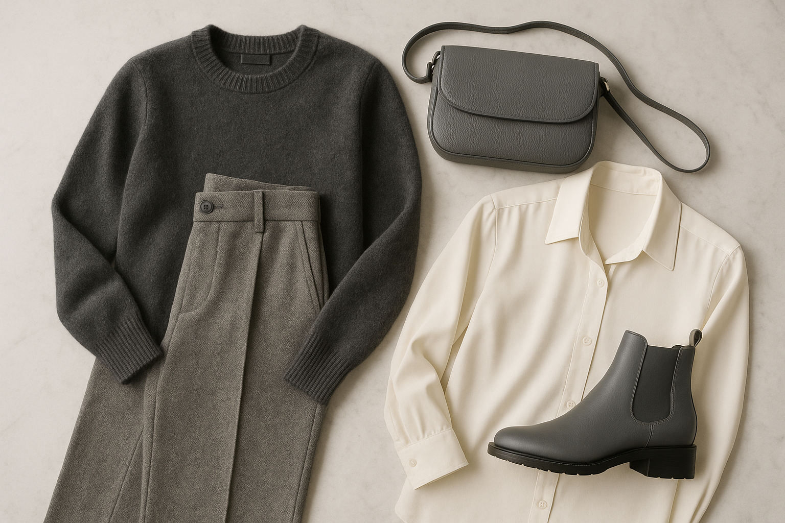 January Palette Gray Tones Flat Lay