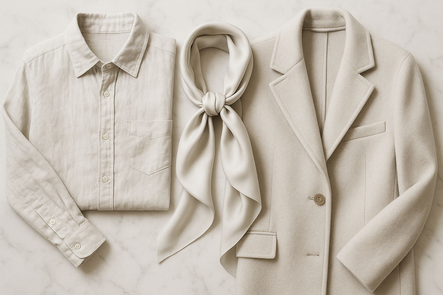 Sea salt color flatlay styling