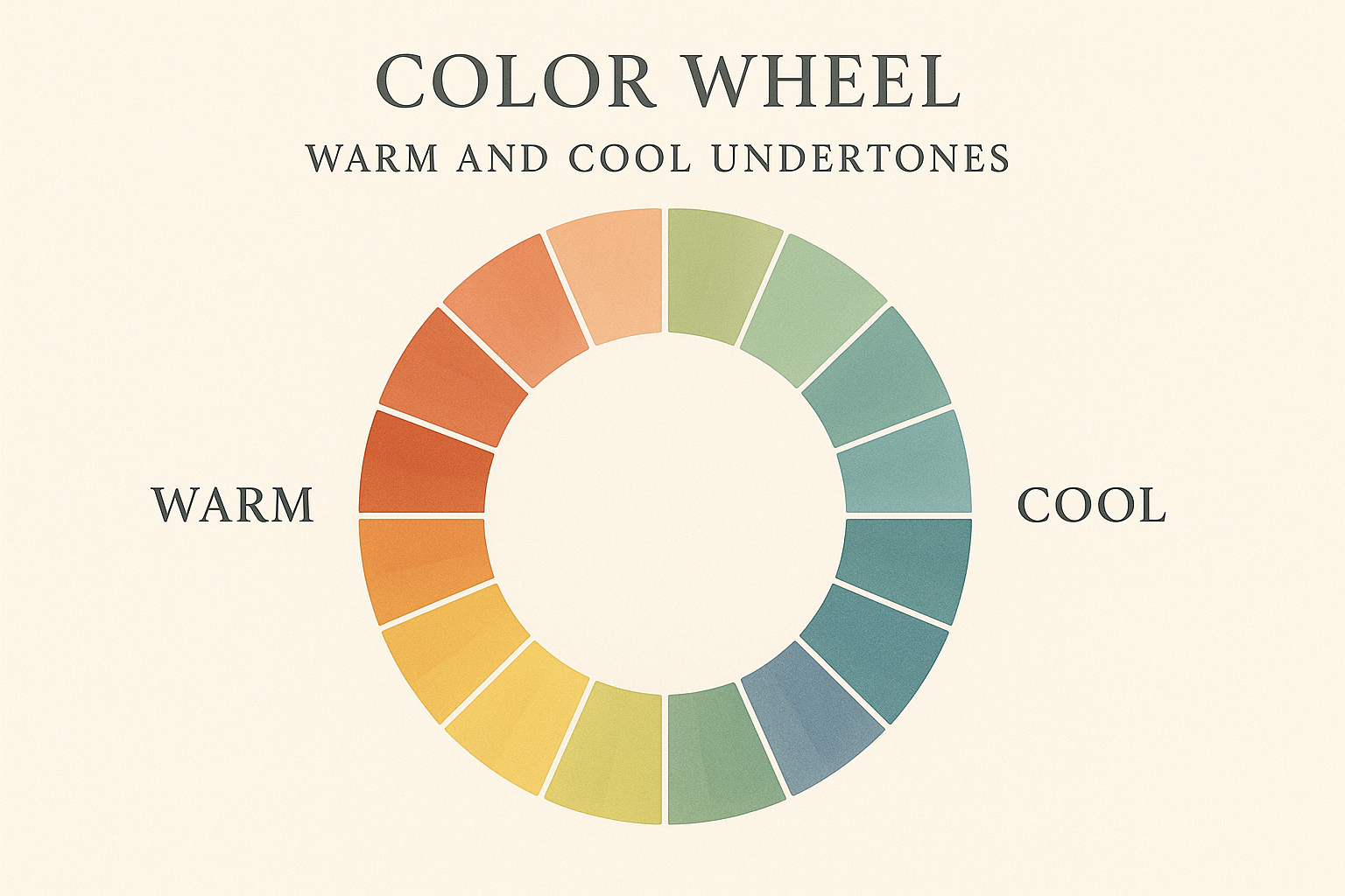 Color wheel showing warm and cool undertones in fashion